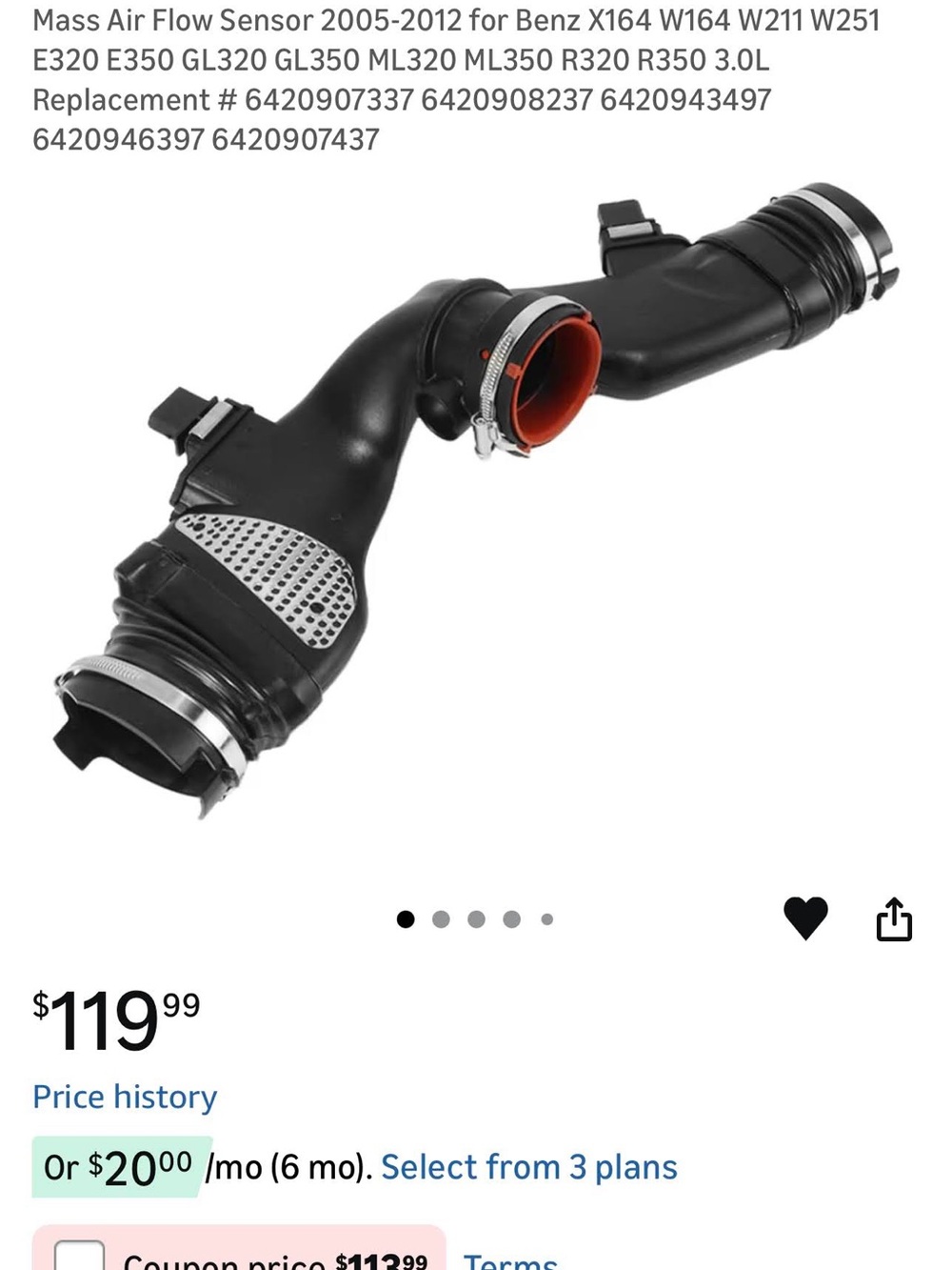 Amazon Black and Red Intake Air Hose for VR/AR Electronics Accessories